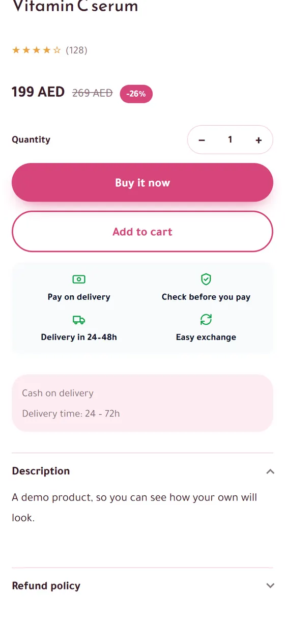 Trust Badges & Labels: promises under the buy buttons (on a phone)