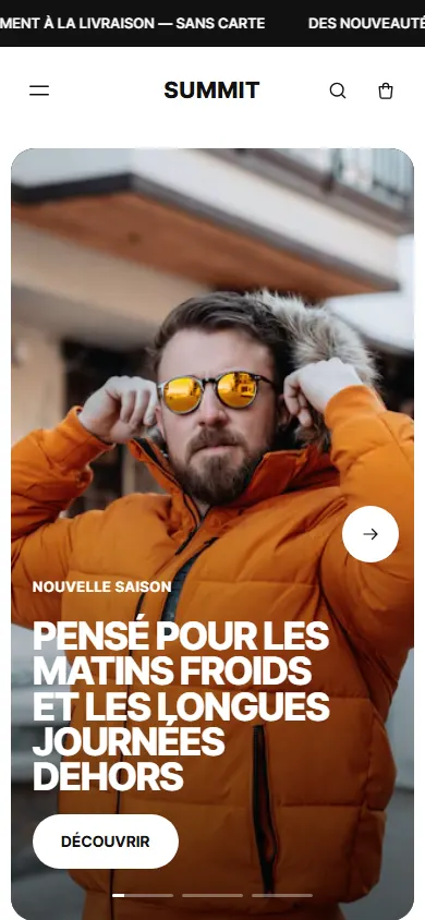 Summit — Streetwear, sportswear and outdoor gear (on a phone)